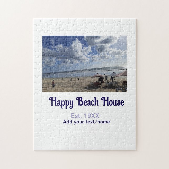 Beach house est. Add year photo latitude longitude Jigsaw Puzzle (Vertical)