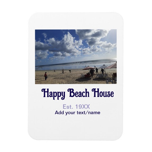 Beach house est. Add year photo latitude longitude Magnet (Vertical)