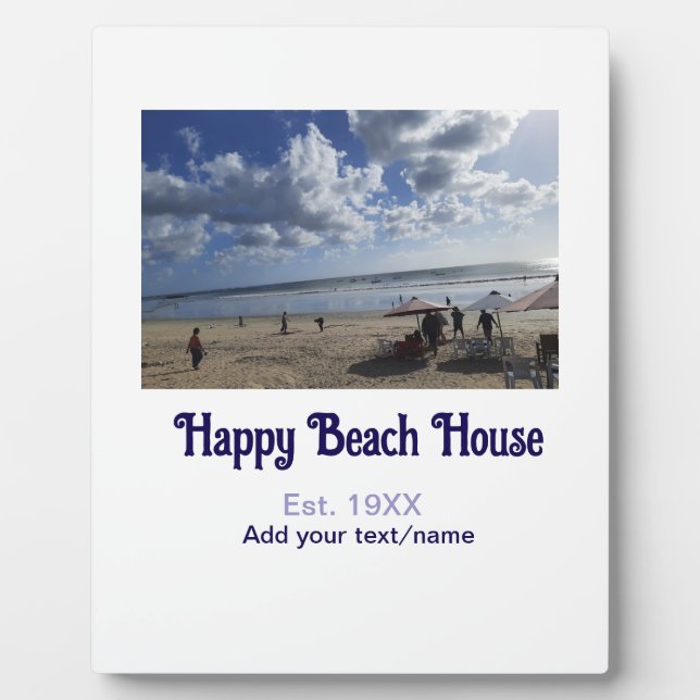 Beach house est. Add year photo latitude longitude Plaque (Front)