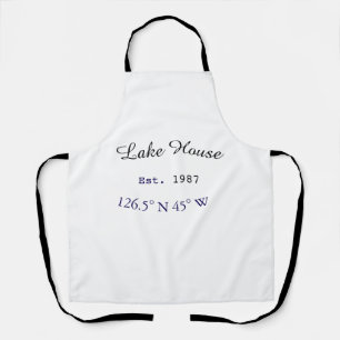 Beach house ets. Date year custom coordinates add Apron