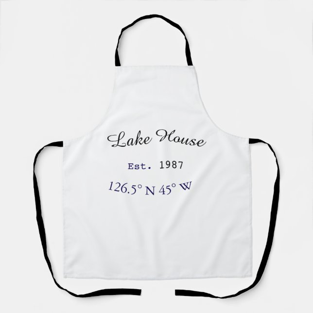 Beach house ets. Date year custom coordinates add Apron (Front)