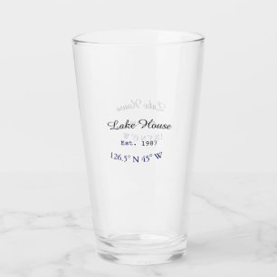 Beach house ets. Date year custom coordinates add Glass
