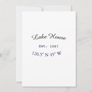 Beach house ets. Date year custom coordinates add Invitation