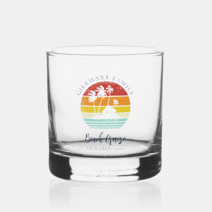 Beach House Family Vacation Swag Keepsake Custom Whiskey Glass