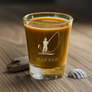 Beach House Fisherman Gold ID623 Shot Glass