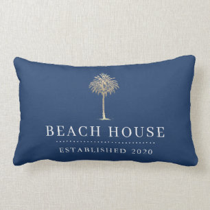 Beach House Gold Palm Tree Lumbar Cushion