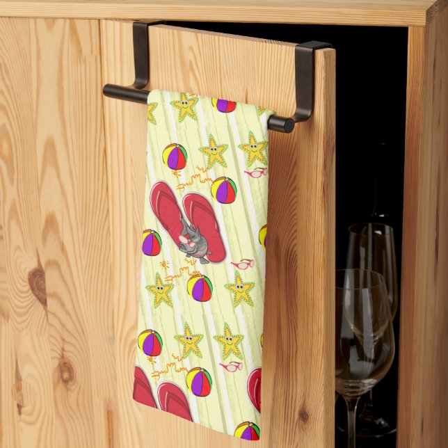 Beach House  Kitchen Hand Towel (Thirds Fold)