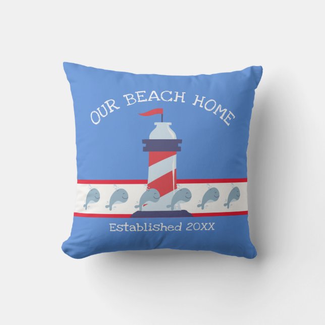 Beach House - Light House Cushion (Front)