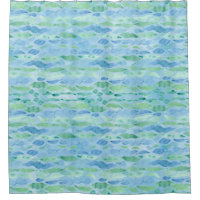 Beach House Modern Ocean Wave Blue Green Pattern