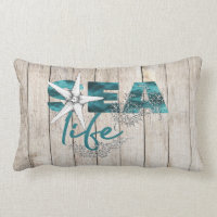 Beach house modern sea life typography barn wood
