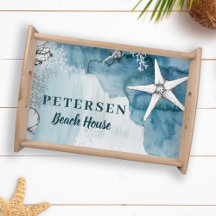 Beach house modern starfish family personalised