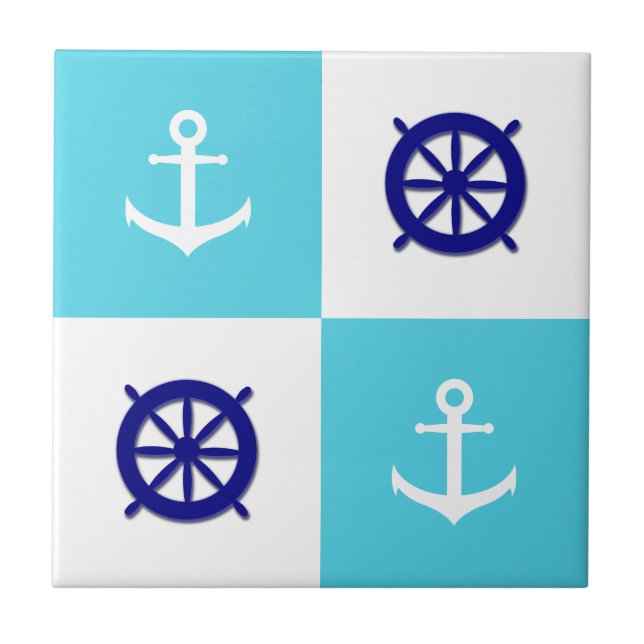 Beach House Nautical Anchor Tile (Front)