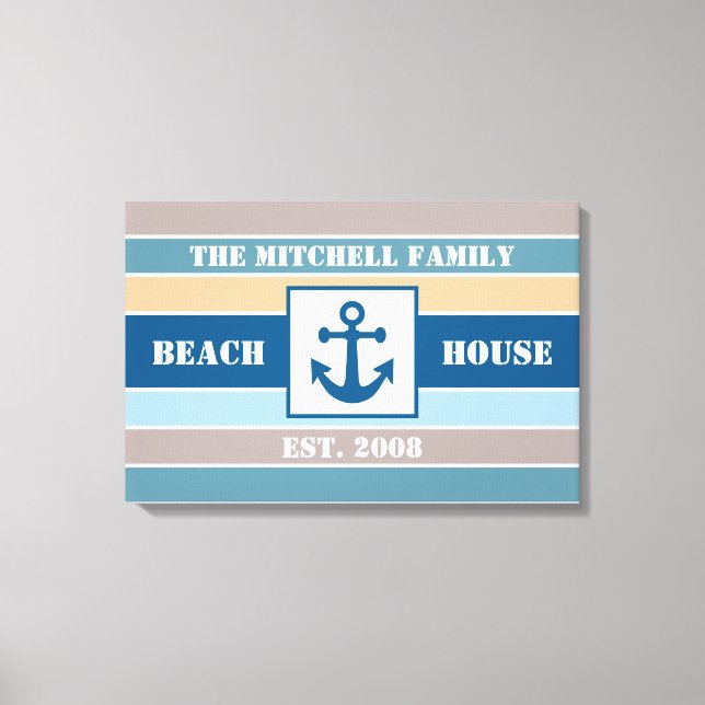 Beach House Nautical custom canvas Print (Front)