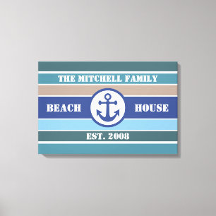 Beach House Nautical custom canvas Print