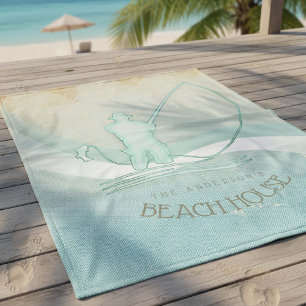 Beach House Nautical Fisherman Aqua Blue ID623 Fleece Blanket