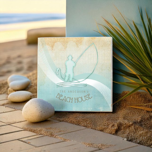 Beach House Nautical Fisherman Aqua Blue ID623 Tile (Creator Uploaded)