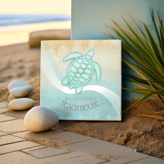 Beach House Nautical Turtle Aqua Blue ID623 Tile (Creator Uploaded)