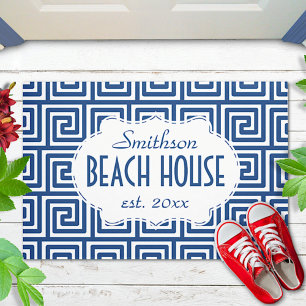 Beach House Navy Key Deco Nautical Personalised Doormat