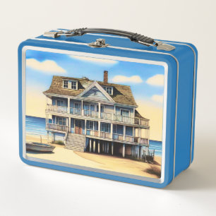 Beach House on the Sand Metal Lunch Box