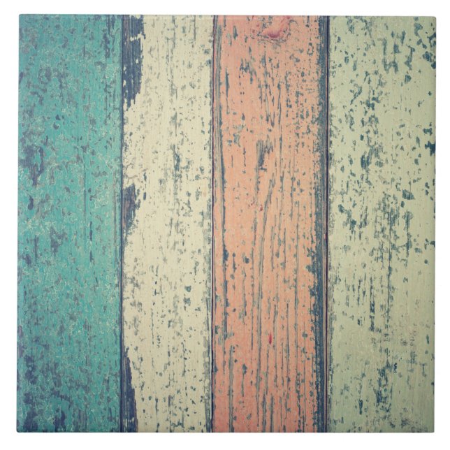 Beach house painted wood oceanside striped tile (Front)