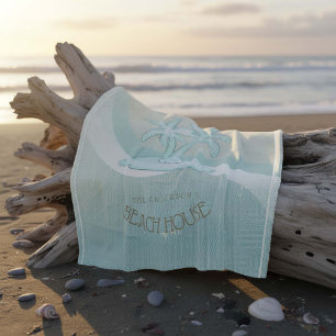 Beach House Palm Trees Aqua ID623 Fleece Blanket