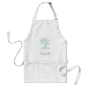 Beach House Palm Trees Aqua ID623 Standard Apron