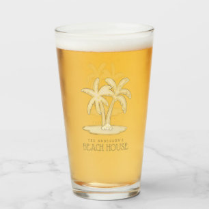 Beach House Palm Trees Gold ID623 Glass