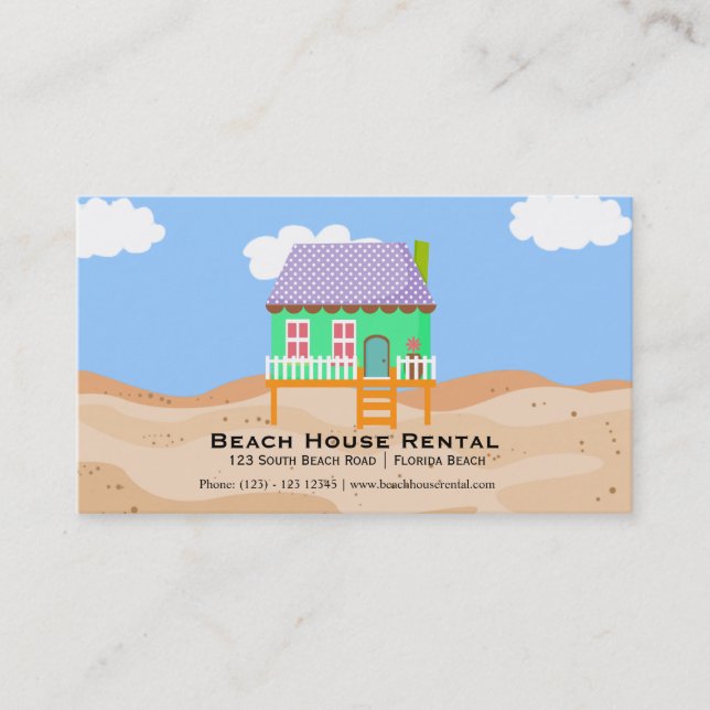 Beach House Rental Business Card (Front)