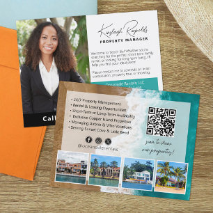 Beach House Rental Property Manager QR Code Photo Postcard