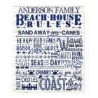 Beach House Rules Blue Coastal Personalised Family
