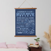 Beach House Rules Navy Blue Coastal Custom Family