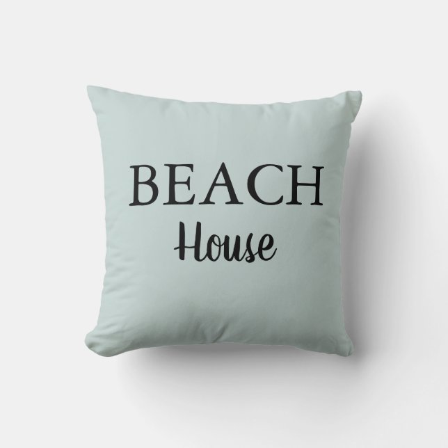 Beach House Sea Salt Throw Pillow (Front)