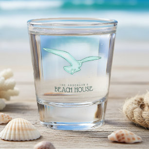 Beach House Seagull Aqua Blue ID623 Shot Glass