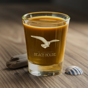 Beach House Seagull Gold ID623 Shot Glass