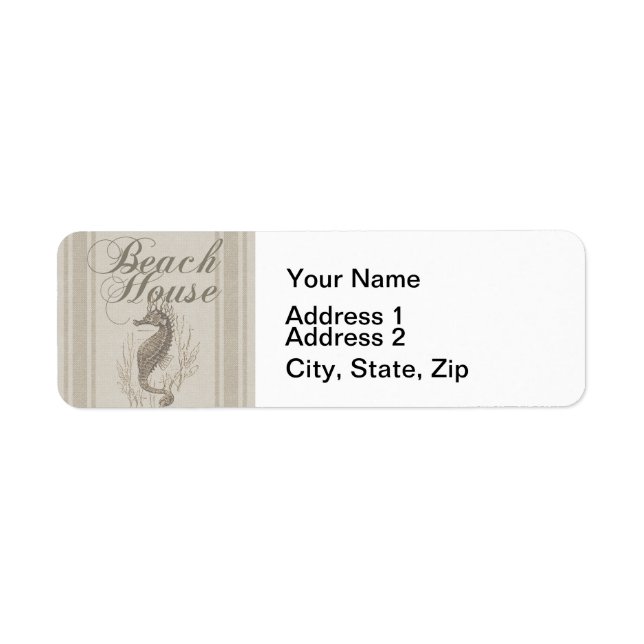 Beach House Seahorse Sandy Coastal Decor (Front)