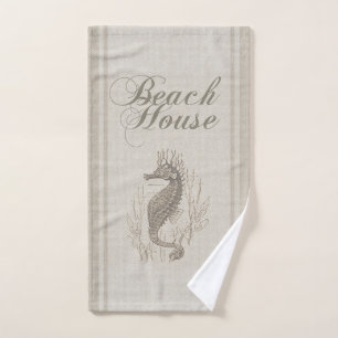 Beach House Seahorse Seashore Bath Towel Set