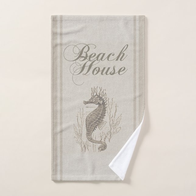 Beach House Seahorse Seashore Bath Towel Set (Hand Towel)