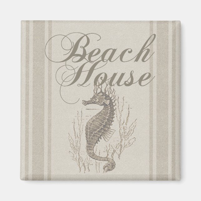Beach House Seahorse Seashore Magnet (Front)