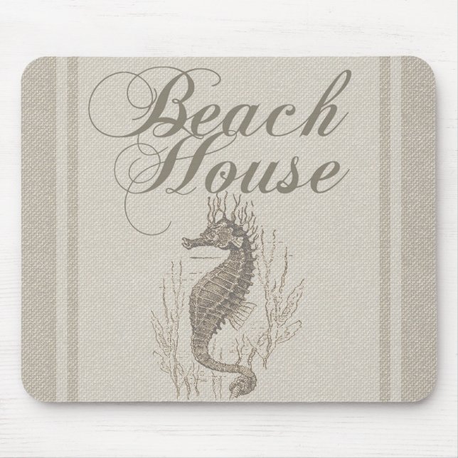 Beach House Seahorse Seashore Mouse Pad (Front)