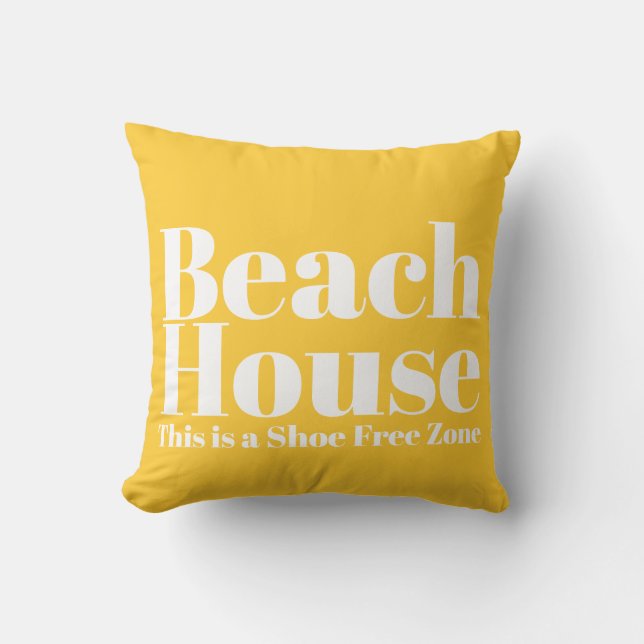 Beach House Shoe Free Zone Pillow (Front)