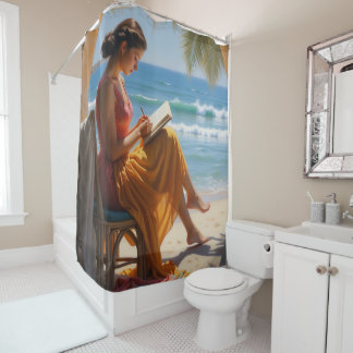 Beach House Shower Curtain With Custom Image