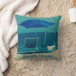 Beach House Summer Blue Sea 4Marvin Cushion