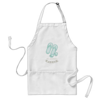 Beach House Sunglasses and Flip Flops Aqua ID623 Standard Apron