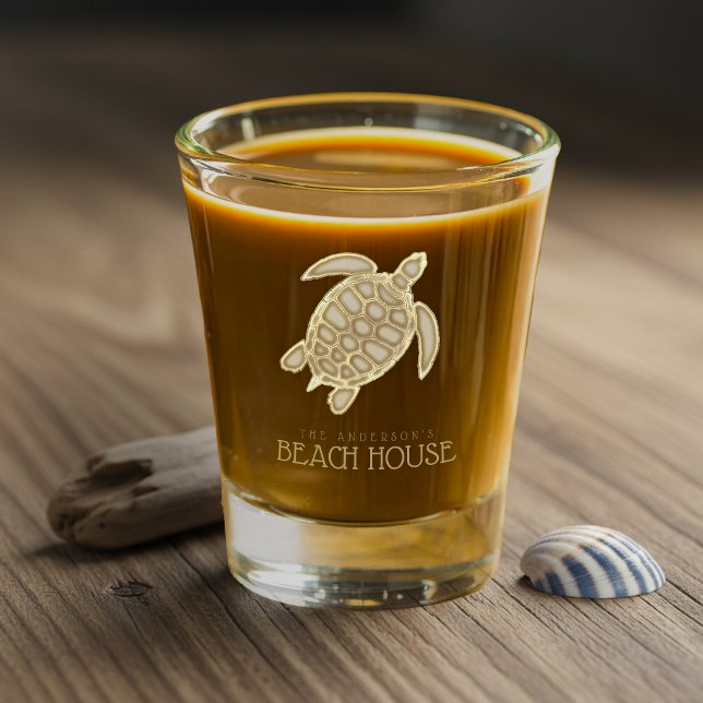 Beach House Turtle Gold ID623 Shot Glass (Creator Uploaded)