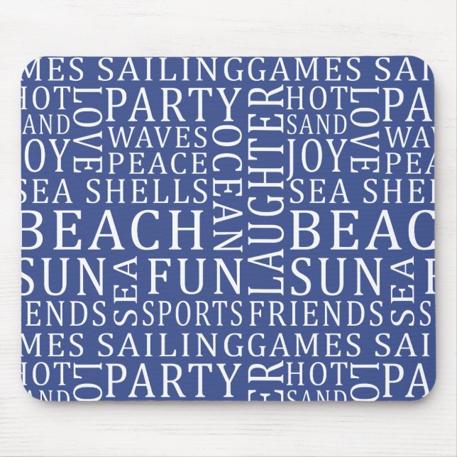 Beach House Typography mousepad (Front)