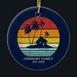 Beach House Vacation Family Reunion Nautical Ceramic Tree Decoration<br><div class="desc">Customise these camping retro designs for your beach or lake house by adding your family name or custom text, and year. I hope it’s not just about the cool design that caught your eye but the fact you’ll never find it in a department store rather makes this unique for you...</div>