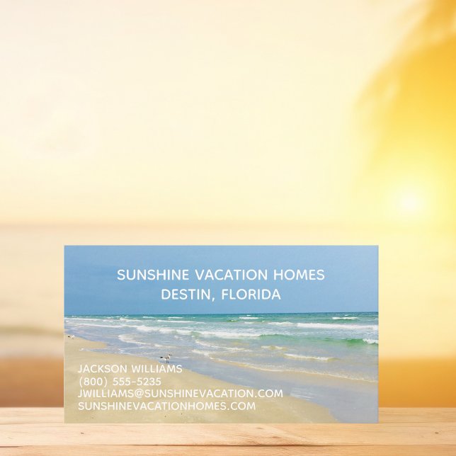 Beach House Vacation Rental Real Estate Company Business Card (Creator Uploaded)