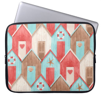 Beach house watercolor: retro pattern. laptop sleeve