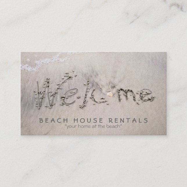 Beach House Welcome (extra pic) Business Card (Front)