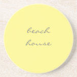 Beach House Yellow Grey Grey Stylish Classy Cool Coaster<br><div class="desc">Designed with beautiful yellow and grey colours,  this is perfect for gifts and home decor or party & events. You may change the background colour or colour of the text if you wish!</div>